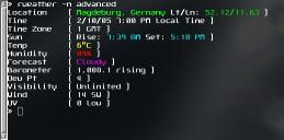 rweather shows the weather via the advanced-module